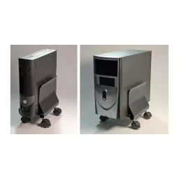 Implemental Hanging CPU Trolley or Stand with Locking Wheels Metal Black for Multipurpose (Pack of 5) image 3