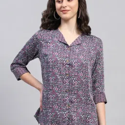 Monte Carlo Purple Floral Print Shirt-picture-18