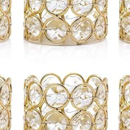 Homesake Crystal Tealight Candle Holder Votives Gold Pack of 6-image-13