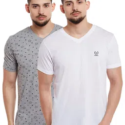 VIMAL JONNEY Men Pack of 2 V-Neck T-shirts-image-37