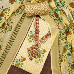 LeeliPeeri Designer Floral Printed Sequinned Unstitched Dress Material-image-80