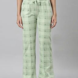 TWIN BIRDS Pista Green Checks Trousers-image-64