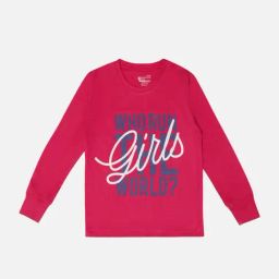 Bodycare Kids Fuchsia Pink Cotton Printed Full Sleeves T-Shirt-image-92
