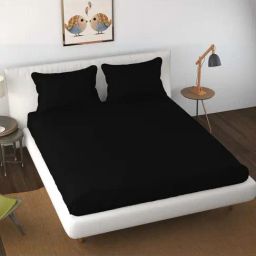 Florida BS-Shades Teal Cotton 300 TC King Size Bedsheet With 2 Pillow Covers-image-45