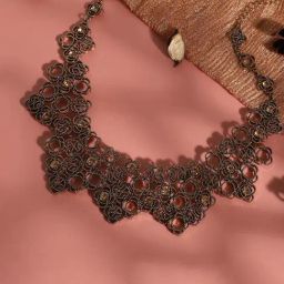 Sohi Multicolour Designer Statement Stones Necklace-image-54