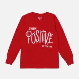 Bodycare Kids Red Cotton Printed Full Sleeves T-Shirt-image-11