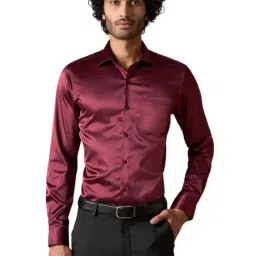 Turtle Maroon Slim Fit Shirt-image-7