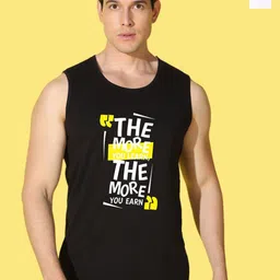 WOOSTRO Pack Of 2 Printed Cotton Gym Vests VWS26(BKLN WHITE)(MORE BLACK)-image-35