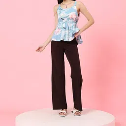 Istyle Can Women Abstract Printed Peplum Top-image-68