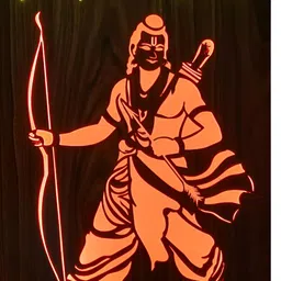 SHRI KHATU SHYAM CREATION Black & Orange Colored Lord Rama Printed Wall Photo Frame-87