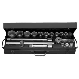 FACOM 19.05 mm (3/4 Inch) Standard Socket Set With Ratchet 6-Point 685 mm, K.437E (Set of 18)-28
