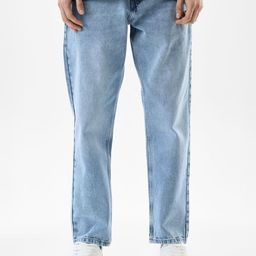 Snitch Men Relaxed Fit Mid-Rise Light Fade Pure Cotton Jeans-image-94