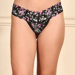 Quttos Printed Low-Rise Lace Thong Briefs QT-PA-9017-LAC-BLK-S-picture-15