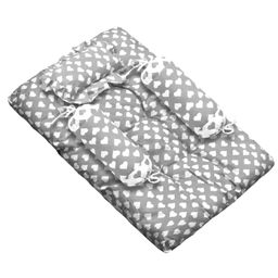 VParents Rosy Baby 4 Piece Cotton Bedding Set With Pillow And Bolsters Heart Print - Grey White-picture-21