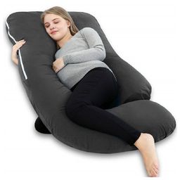 Angel Mommy Stylish-Multifunctional U Shape Pillow/Pregnancy Pillow with Jersey Cotton Cover for Pregnant Women - Pack of 1 Grey-image-80