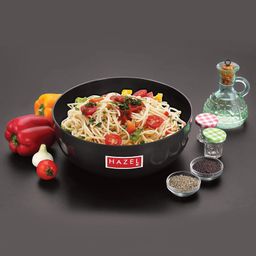 HAZEL Hard Anodised Tasla 3 mm Deep Aluminium Anodized Frying Tasra Kadai, 21.1 cm, 2500 ml-picture-3