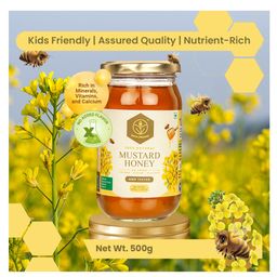 Shiva Organic Mustard Honey NMR certified 100% Natural Healthy and Pure No Added Sugar Flavour - 500 g-image-92