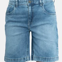 Kiddopanti Light Washed Denim Shorts - Light Blue-picture-22