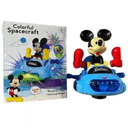 Azhari Mouse Spacecraft Car Bump & Go Mickey Toy Led Disco Led Lights Music Kids-image-41