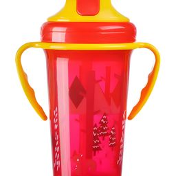 Cozy Vibes Baby Straw Pp Plastic Cups Kids Water Bottle Handle Sippy Training Cup Children Learn Drinking Straw Bottle with Double Handle- Pack of 1- Color May Vary-24