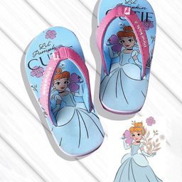 Pine Kids Disney Slip On Flip Flops With Cinderella Print - Light Blue-image-7