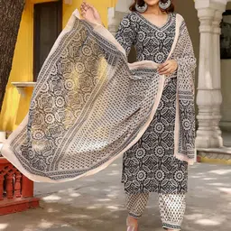 Anouk Rustic Women Ethnic Motifs Printed Kurta with Trousers & Dupatta image 2