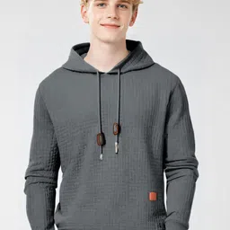 StyleCast x Revolte Men Checked Hooded Sweatshirt-image-89