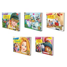 sawan Set of 5 POP UP books World Famous Fairy Tales Puss in Boots , Rapunzel The Ugly Duckling Goldilocks and the Three Bears and Jack and the Beanstalk Five Captivating Fairy Tales from Aladdin to Pinocchio - English image 2