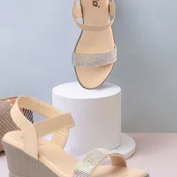 Colo Women Embellished Wedge Heel Open Toe Slingback Sandals-18