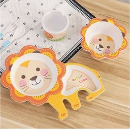 Sanishth Bamboo Lion Shaped Mealtime Dinnerware - Multicolour image 3