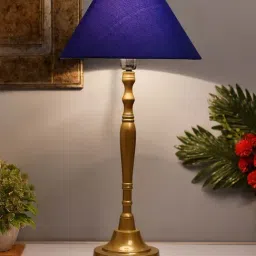 Homesake Golden Imperial Brushed Lamp with Blue Shade (Bulb Included) - Set of 1-41