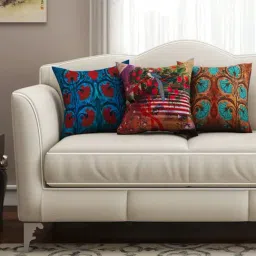 SEJ by Nisha Gupta Multicolor Cushion Covers - Set of 3-image-70