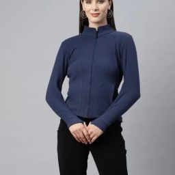Nayam by Lakshita Blue Fleece Solid Jackets-image-71
