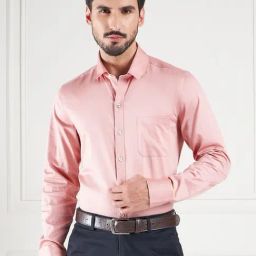 Louis Stitch Pink Cotton Regular Fit Shirt-image-93