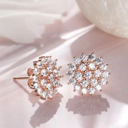 Zavya 92.5 Sterling Silver Fleur de Luxe Floral Stud Earrings for Women-picture-17