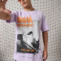 Hubberholme Purple Cotton Boxy fit Print T-Shirts-image-33