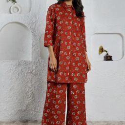 SAY Red Printed Pyjamas Set-picture-3