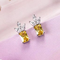 Zavya 92.5 Sterling Silver Elegant Petals Stud Earrings for Women-image-46