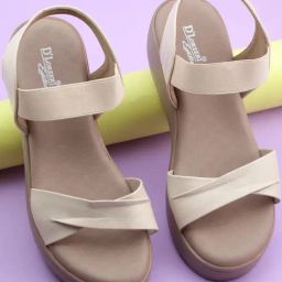 D'LORZERI Women's Beige Sling Back Wedges-image-43
