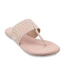 Mochi Women's Beige T-Strap Sandals-image-18