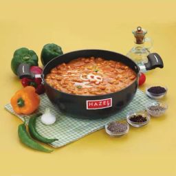 HAZEL Black Hard Anodized Induction Bottom Aluminium 20 cm Kadai (1.75 L) - Set of 1-46