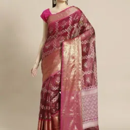 Banarasi Silk Works  Woven Saree with Blouse-picture-29