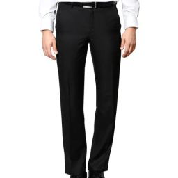 Van Heusen Black Comfort Fit Flat Front Trousers-image-58