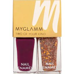 MyGlamm Two Of Your Kind Nail Enamel Duo Glitter Collection Wicked Wish (Pack of 2)-image-34