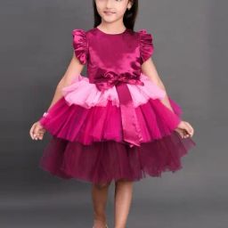 Pink Chick Kids Purple Regular Fit Dress-image-70