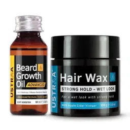 Ustraa Beard Growth Oil Advanced & Hair Wax for Wet Look-14