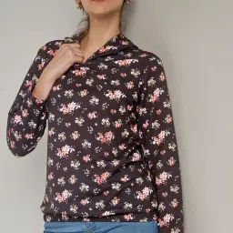 AND Black Floral Print Hoodie-image-68