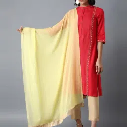 Wishful by W Yellow Plain Dupatta-picture-32