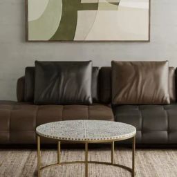 Casagold Cleo Vegan Bone Inlay Coffee Table With Stand - Brown-44