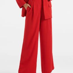 Forever New Red Polyester Pleated Trousers-image-32